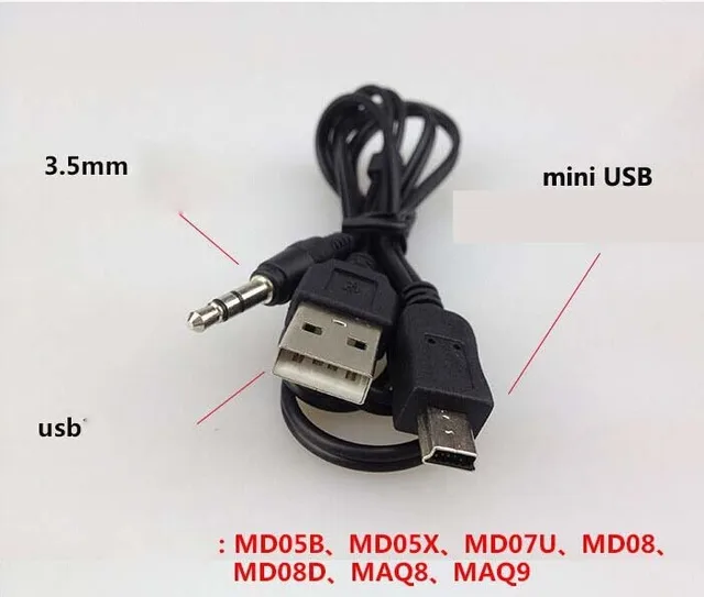 3.5mm aux charging audio Mini USB cable for mp3 mp4 bluetooth speaker
