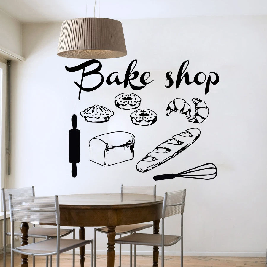 steno Zelden Th Bakkerij shop vinyl muurtattoo bakkerij keuken cafe winkel brood cake  muurschilderingen muursticker bakkerij shop vensterglas decoratie|glass  decoration|art wall stickervinyl wall decals - AliExpress