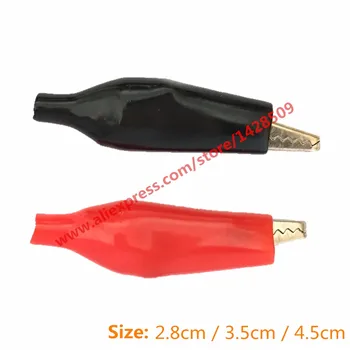 

100 pcs Metal Alligator Clip Crocodile Electrical Clamp for Testing Probe Meter 4.5cm Black and Red with Plastic Boot