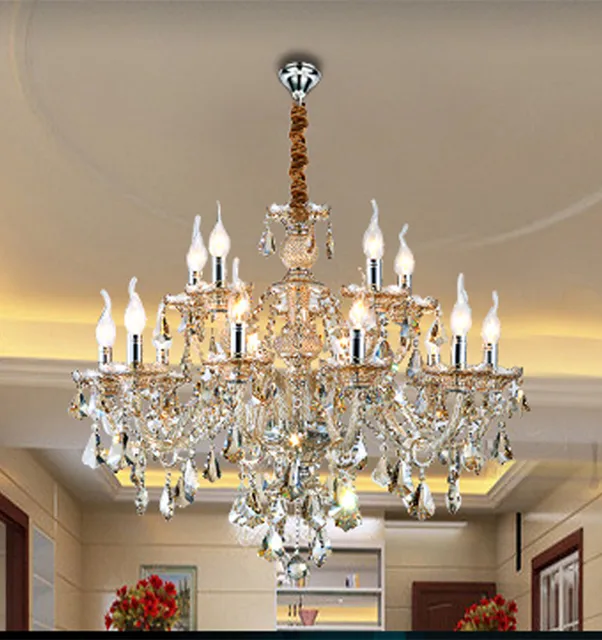 Online Shop 12 15 18 Pcs Large Antique Cognac Crystal Pendant 12 15 18 pcs large Antique cognac crystal pendant chandelier crystal chandelier led silver candle light Bohemian dining room luz - Online Shop 12 15 18 Pcs Large Antique Cognac Crystal Pendant