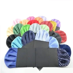 Mouchoir de luxe pour hommes, pochette carrée pré pliée, mouchoir à pois, serviette formelle de fête de mariage, Business, poitrine, noir, rose, rouge, cadeau Hanky 