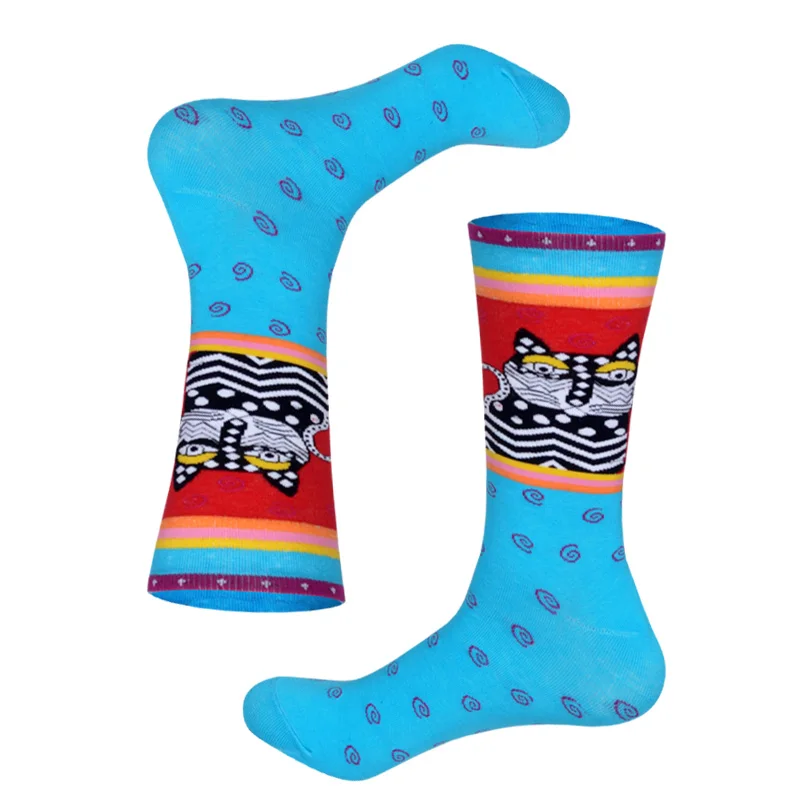Lionzone зима Новая коллекция Для мужчин носки забавный дизайн Национальный стиль Животные и человека хип-хоп Happy Socks подарки для Для мужчин