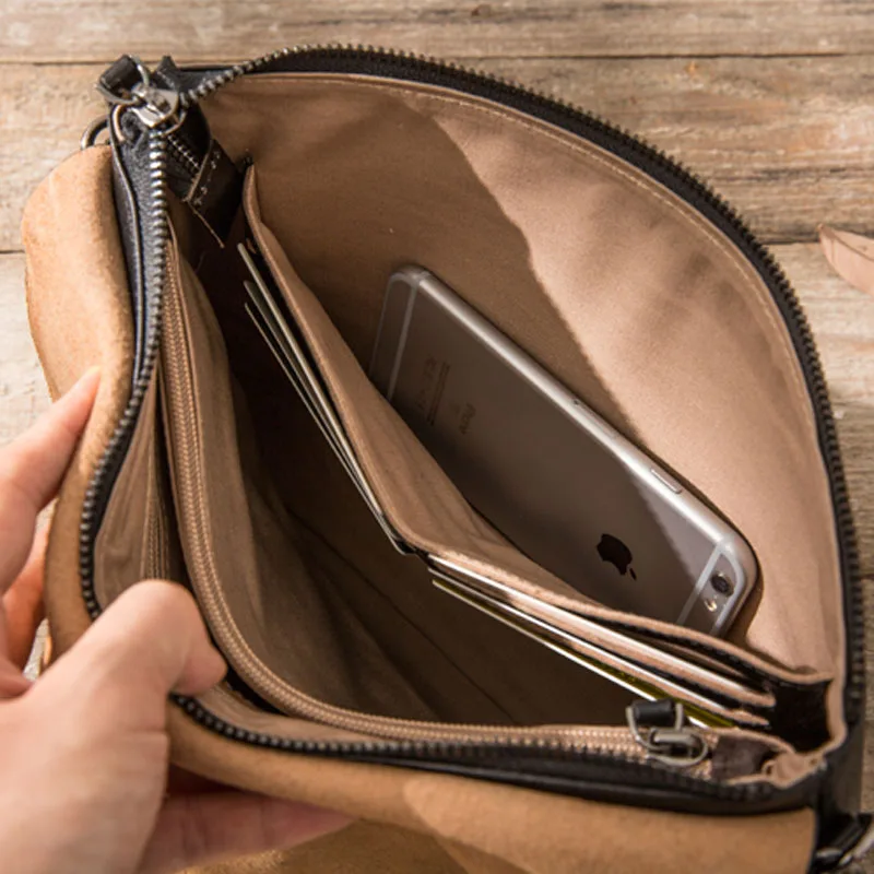 AETOO Genuine Leather Men Bag Casual Business Man Shoulder Crossbody bags Cowhide Large Capacity Travel Messenger bags New