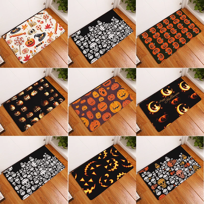 Nordic Flannel Kitchen Door Mat Halloween Skull Cartoon Carpet Bedroom Rug Pumpkin Decorative Stair Mats Home Decor Crafts Mat Nordic Flannel Kitchen Door Mat Halloween Skull Cartoon Carpet Bedroom Rug Pumpkin Decorative Stair Mats Home Decor Crafts Mat
