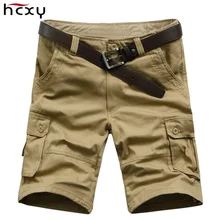 Мужские повседневные шорты в стиле милитари с множеством карманов, мужские шорты до колен, армейский зеленый цвет, камуфляжные свободные шорты