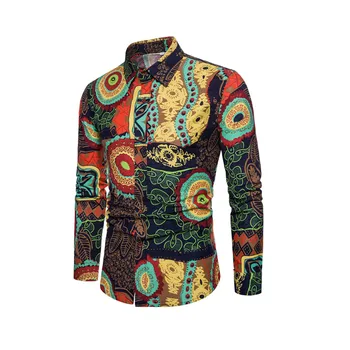 

Men Fancy Shirt Long Sleeve Dress Shirt Male Summer Camisas Masculina Casual Slim Fit Luxury Royal Palace Printed Office Shirt