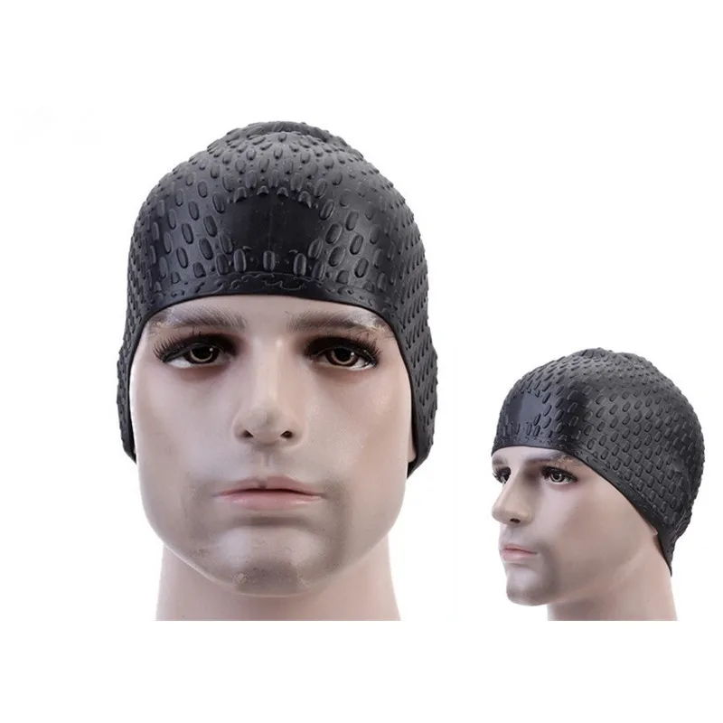 

New Solid Silicone Waterproof Swimming Caps Ear Protection Long Hair Sports Swim Pool Hat Swimming Cap Free size for Men & Women
