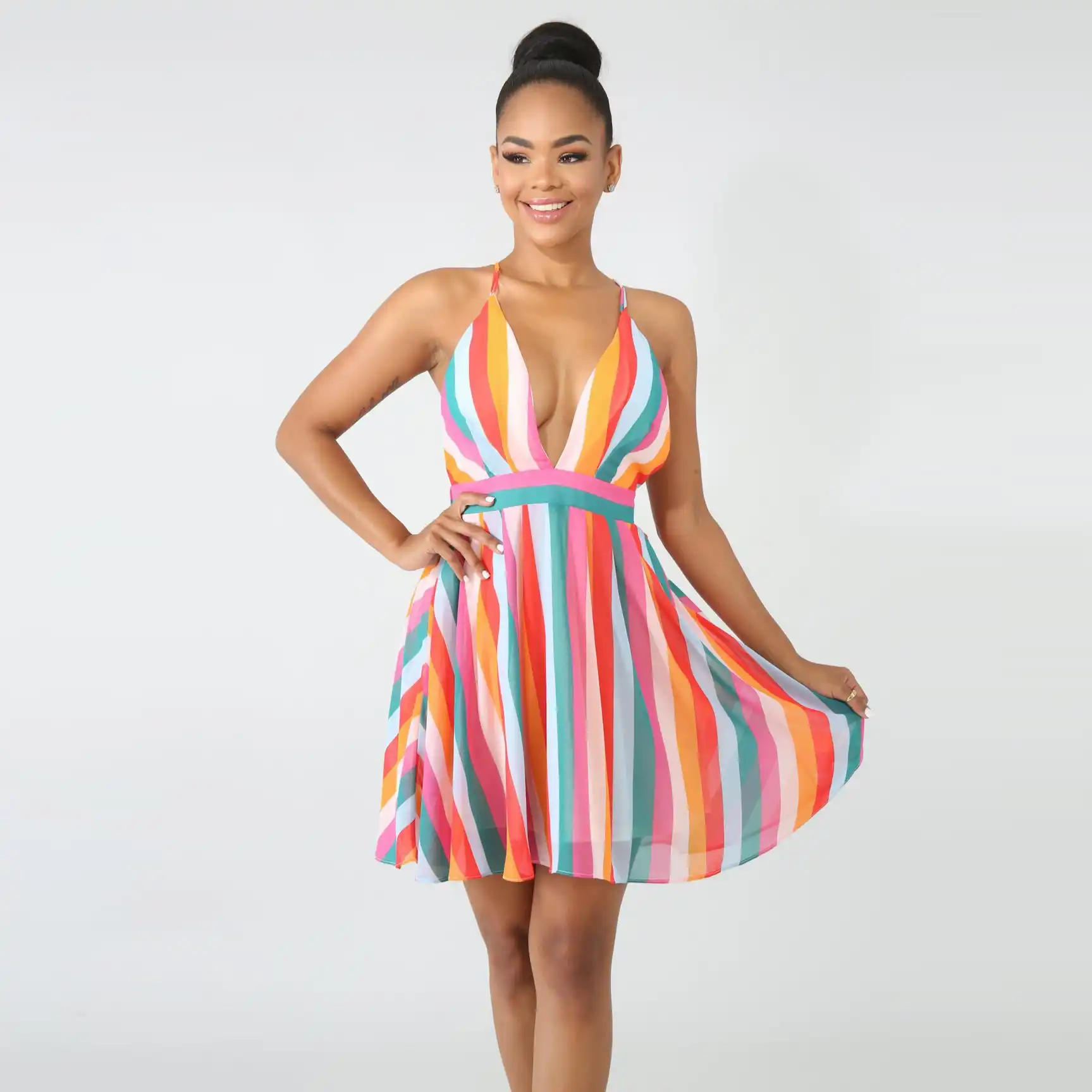 Vertical Chiffon Dress