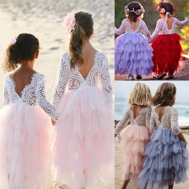 Новогодние костюмы для девочек, бальное платье для маленьких девочек, кружевные платья-пачки, популярное детское фатиновое платье для девочек, праздничное платье подружки невесты, Vestido