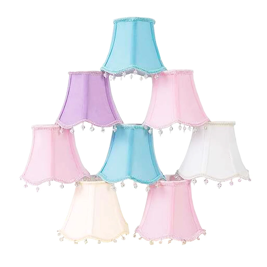 E12 Small Fabric Solid shade for Lamps,Hand stitched,Crystal beads