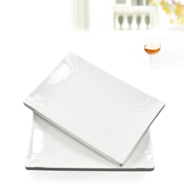 European rectangular plastic melamine pasta appetizer beefsteak dinner plates-in Dishes & Plates