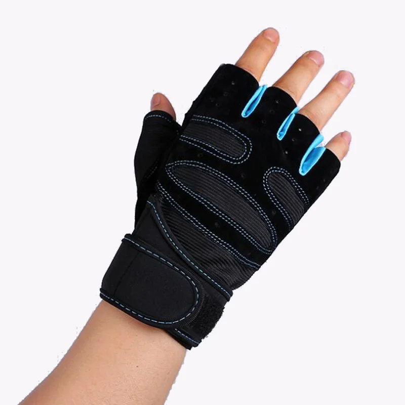 Breathable Gym Gloves Half Finger Fitness Glove Sports Exercise Weight Lifting Body Building WristBand 1 Pair