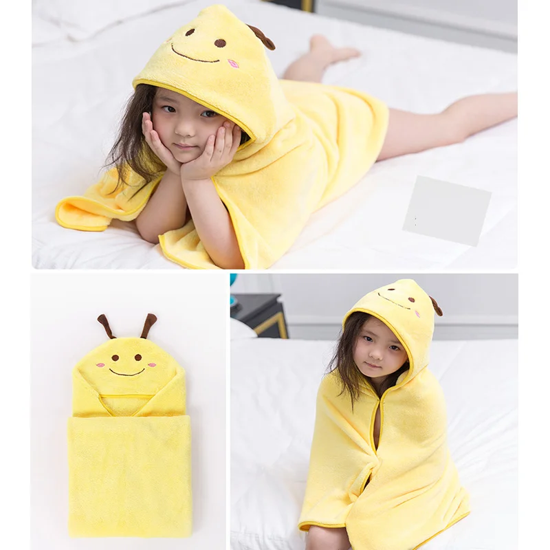 Baby Towels Berber Fleece Kid Bathrobes Baby Girls Cute Shawl Cartoon Towel Girl Animal Hooded Beach Pajamas Newborn Cute Stuff