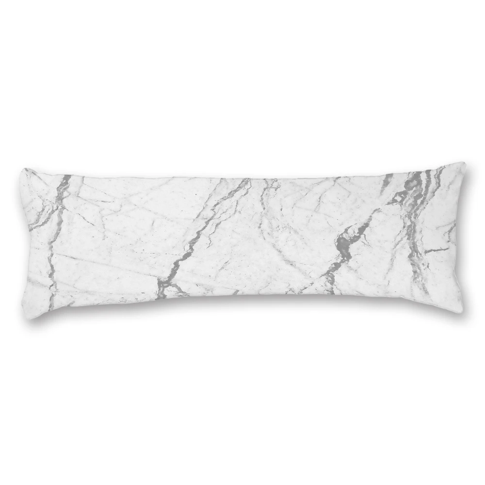 Body Pillow Cover 20 54 Long Pillowcase Marble Pattern White Pillow