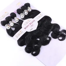 EUNICE 16-2" Синтетические Черные пучки волос объемные волнистые накладные волосы пришить в Омбрэ шиньон термостойкий 6 шт./упак