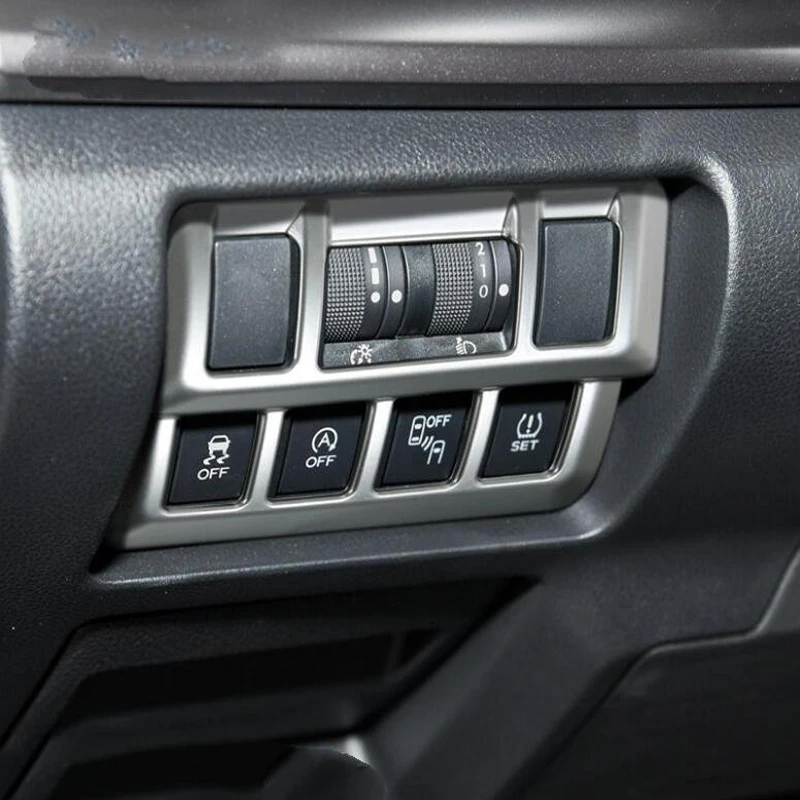 

1PC Matte Silver ABS Chrome Car Interior Headlight Adjustment Button Cover Trim Molding For SUBARU XV 2018 Car Styling Accessory