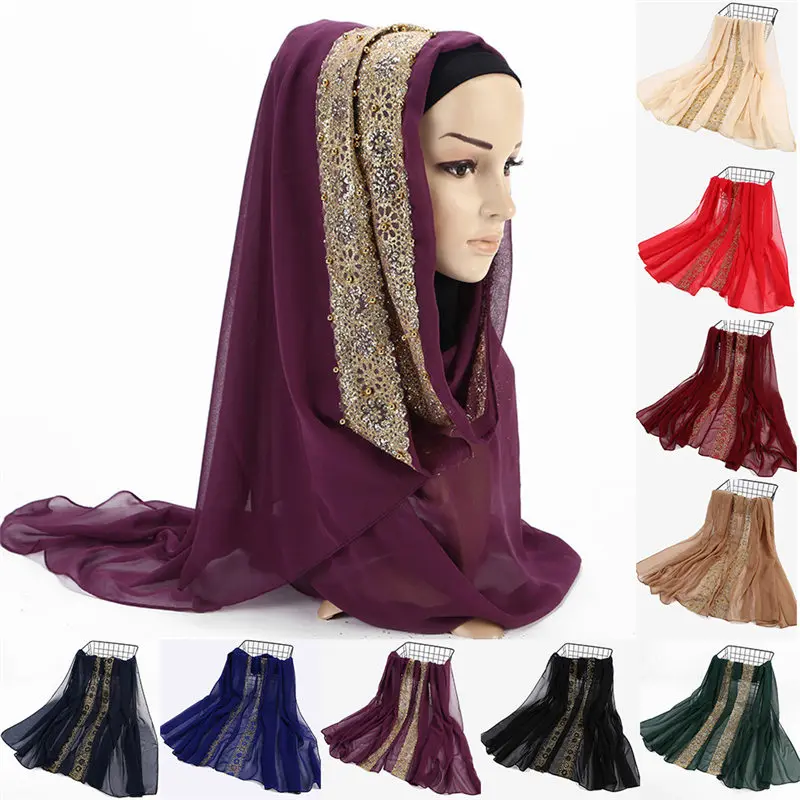  Fashion Women Ladies Chiffon Scarf Muslim Soft Wrap Long Shawl women's scarves handkerchief hijab s