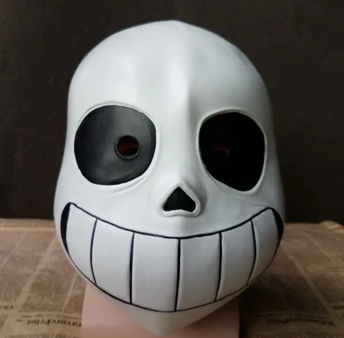 На голову полностью, из латекса латексная маска Sans косплей череп маска капюшон маска на Хэллоуин взрослые дети Undertale маска Sans s шлем игровой костюм - Цвет: adult black eye