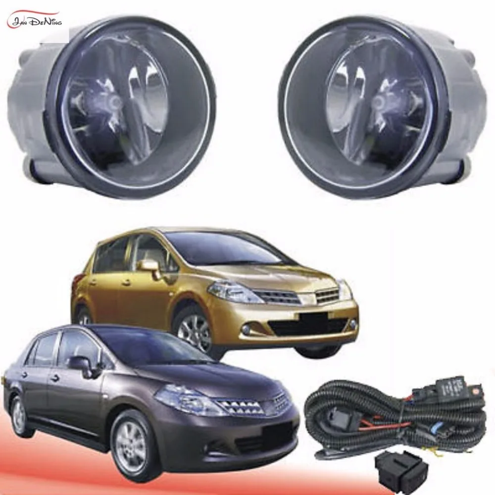 

JanDeNing Car Fog Lights For Nissan TIIDA 2009 ~ 2010 Front Bumper Fog Lamp Light Replace Assembly kit(one Pair)