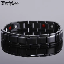 Черные мужские браслеты и браслеты из нержавеющей стали для мужчин, энергетический Магнитный мужской браслет, мужские ювелирные изделия в Корейском стиле, подарки