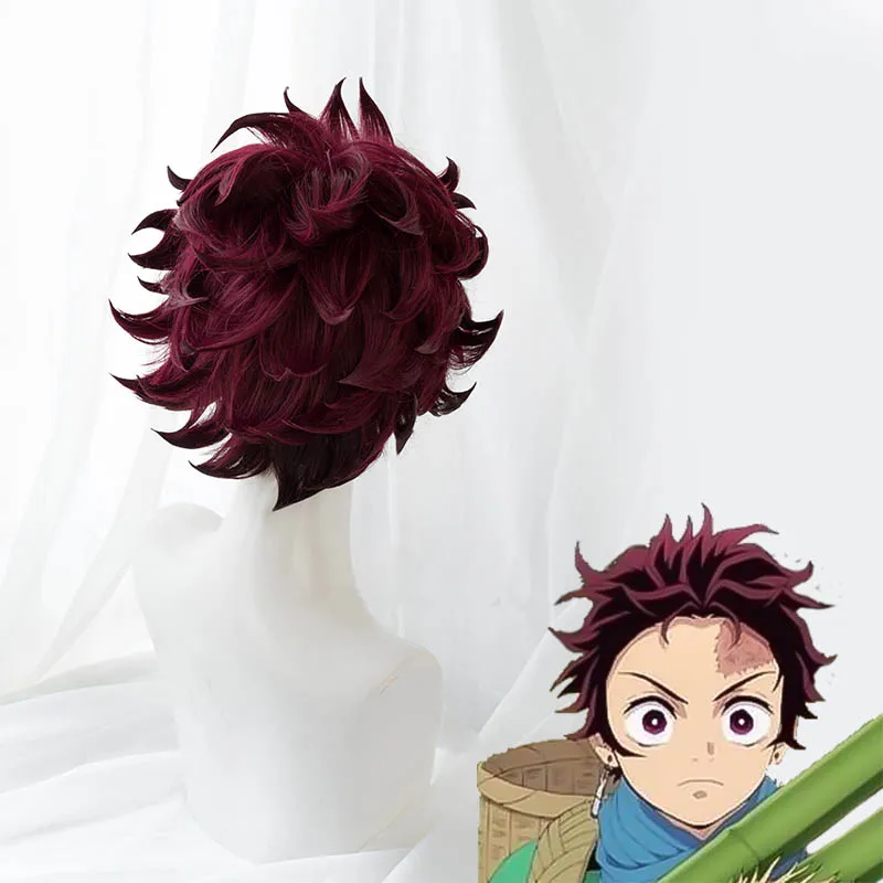 Demon Slayer Kamado Tanjirou Cosplay Wigs Kimetsu No Yaiba End
