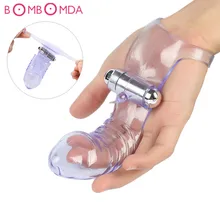 Pussy Finger Sleeve Vibrator Female Masturbator G Spot Massage Clit Stimulate Sex Toys For Women Lesbian Orgasm Adult Products