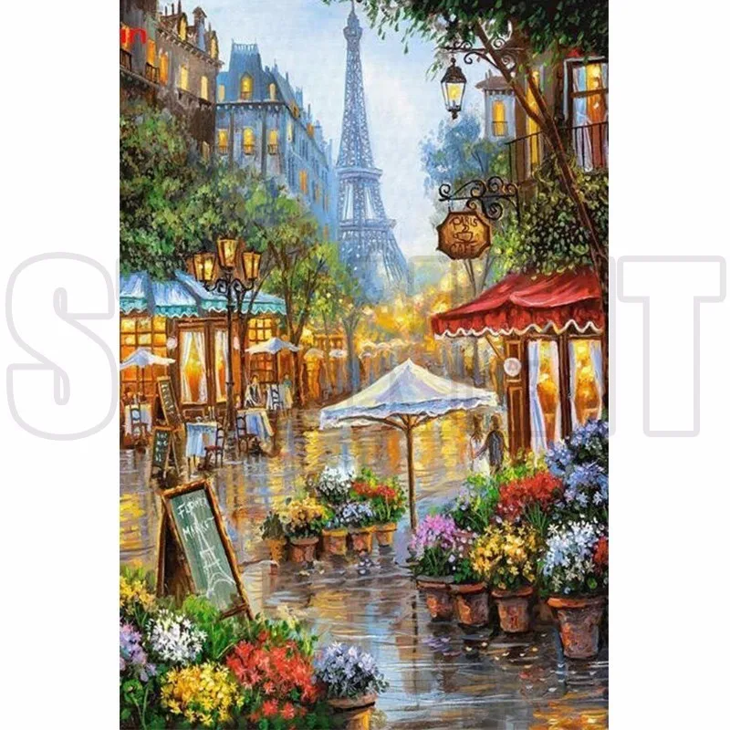 Алмазная живопись 5D «сделай сам» вышивки крестом Париж Город Алмазная вышивка с пейзажем полный Алмазная вышивка Стразы для домашнего