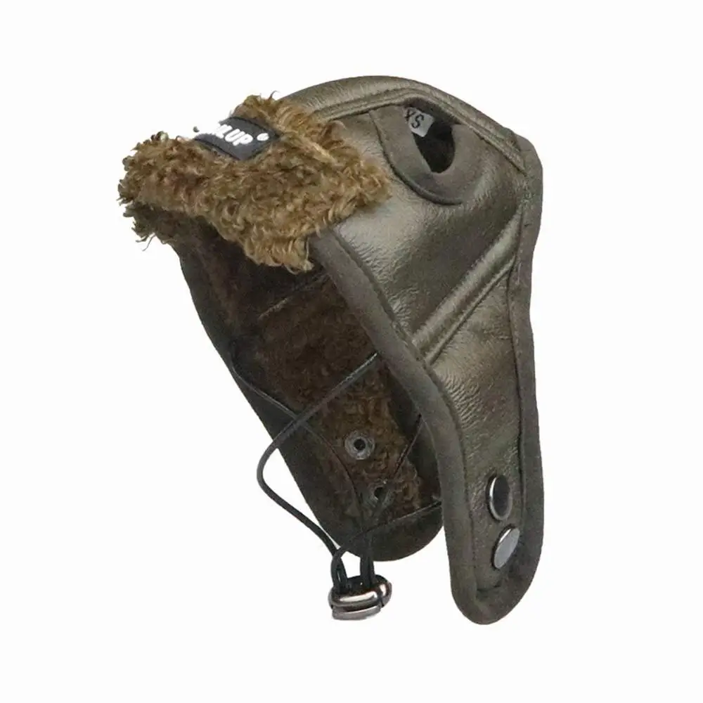 Крутая шапка авиатора для собак, костюм для питомцев, ветрозащитный шлем летчика с отверстием для ушей, ремень для подбородка для маленьких, средних и больших собак, зимняя шапка для собак - Цвет: green