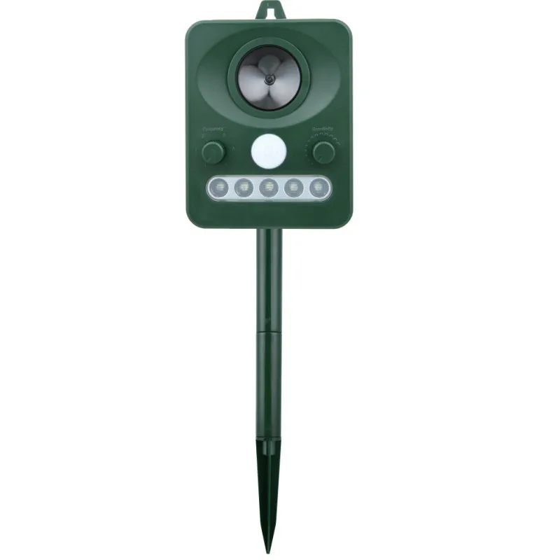 

Solar Ultrasonic Animal Repellent Humane Outdoor Mouse Dog Cat Bird Animal & Pest Control with Powerful LED Strobe Lights
