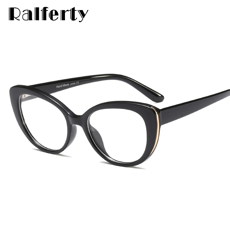 

Ralferty Reading Glasses Women 2019 Retro Fashion Cat Eye Prescription Glasses Brand Optical Spectacle Spring Temple F95139