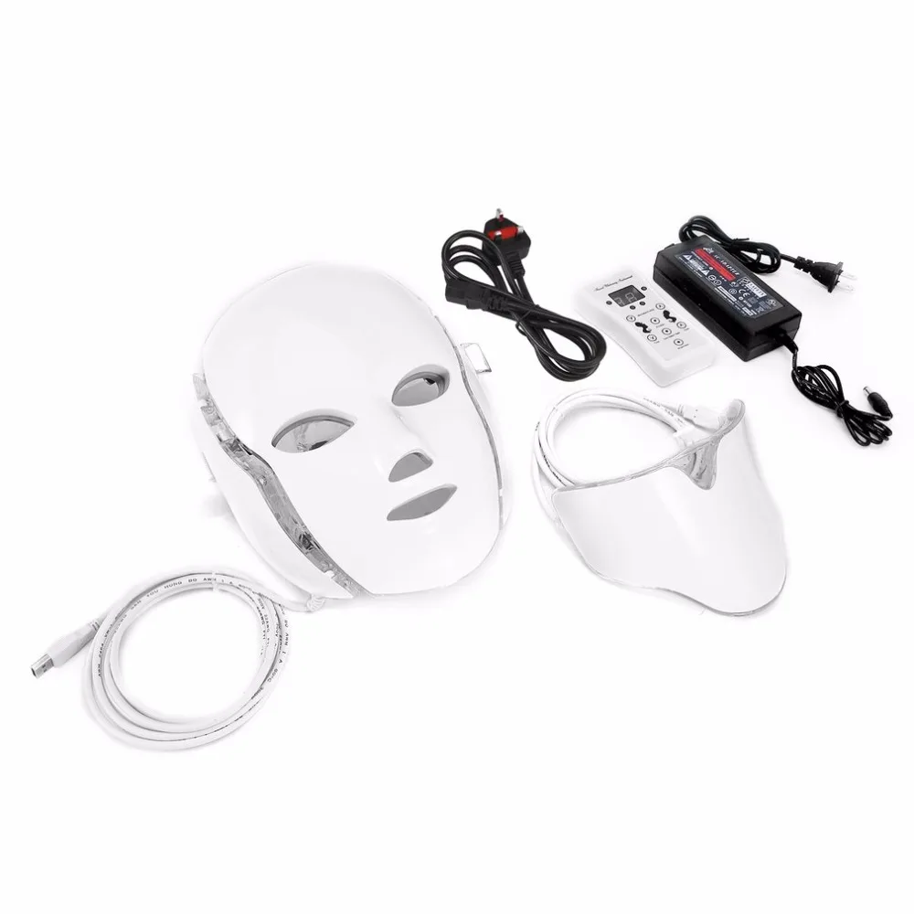 LED Light Microcurrent Facial Mask Machine Photon Therapy Skin Rejuvenation Facial Neck Mask