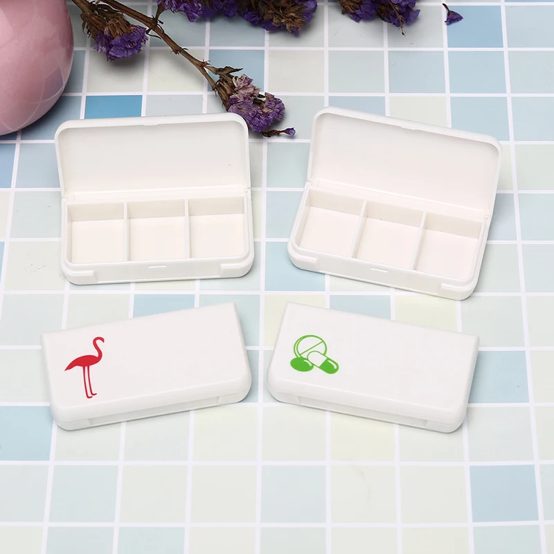 

3 Grids Container Tablet Sorter Box Mini Cute Medicine Weekly Storage Pill Case Organizer Health Care Pill Box Color Random