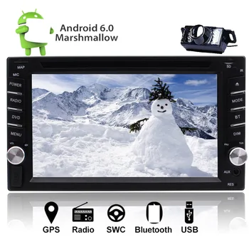 

2 DIN 6.2 inch Capacitive HD Touchscreen Android 6.0 Car Stereo Quad Core Autoradio GPS Navigation Car DVD/CD Player 1080p Video