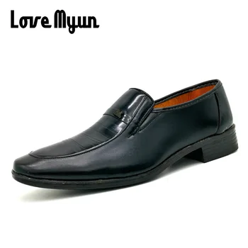 

clearance sale Men PU leather shoes fashion shoes black wedding dress shoes patent leather business shoes size 38-41 KC-817