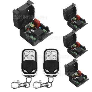 

220V 1CH 4Receiver&2Transmitter RF wireless Remote light switch Interruptor Light Lamp LED SMD