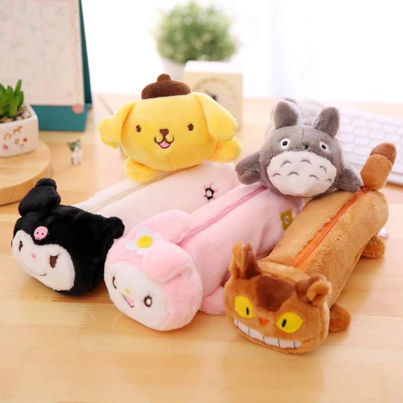 

candice guo! cute plush toy bag pom pom purin dog Totoro melody XO penguin kuromi pencil bag girl kid birthday Christmas gift 1p