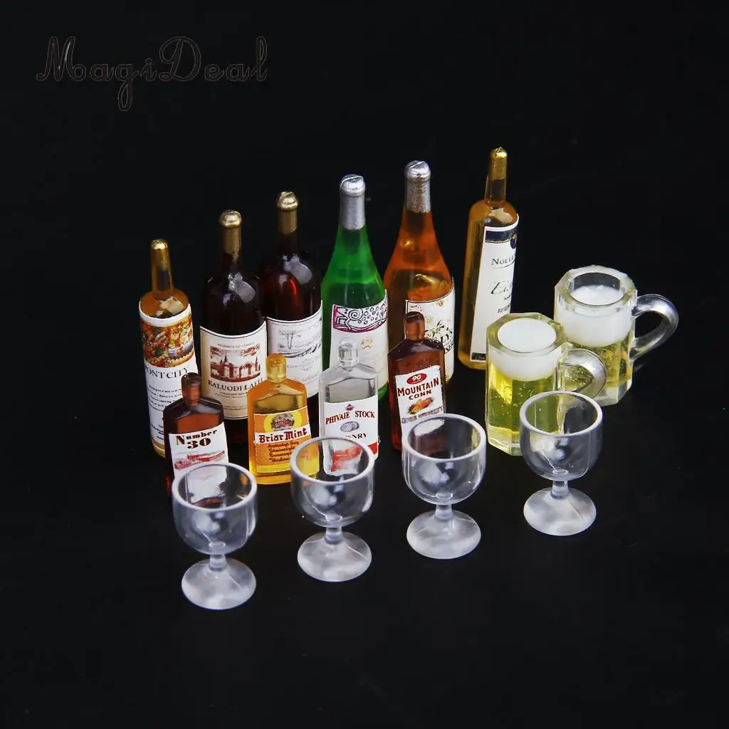 MagiDeal 4pcs 1//12 Miniature Goblet Cup Wine Glass Dollhouse Tableware ACCS