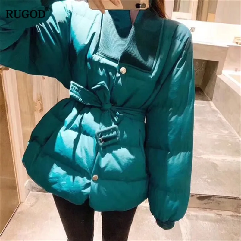 RUGOD однотонная Свободная Повседневная Женская куртка пальто толстое хлопковое
