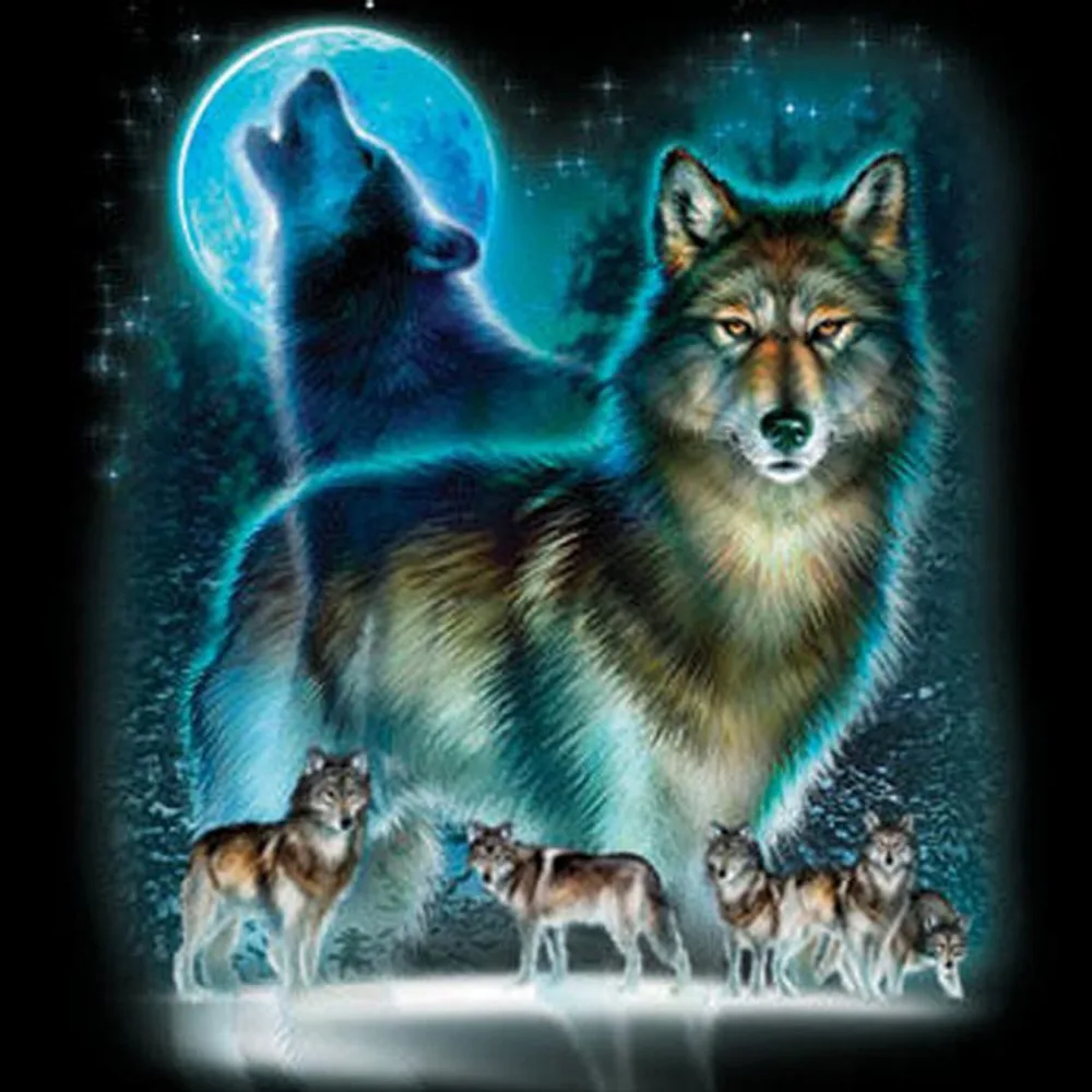 

2015 new year wall decoration diy cross stitch square diamond embroidery wolves full rhinestones pasted painting animals picture