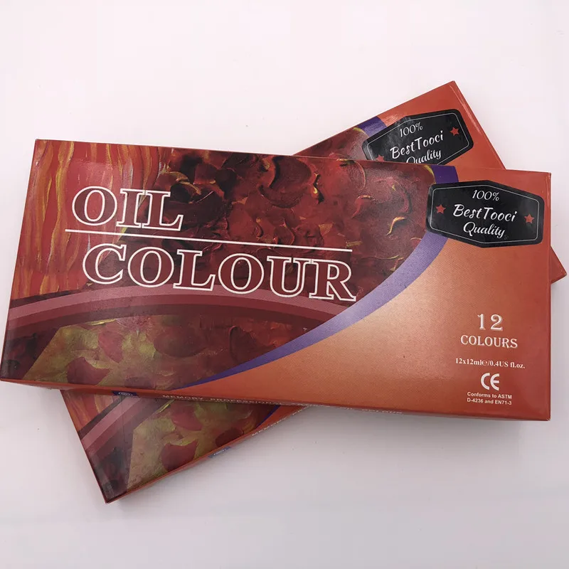 Professional Brand Oil Paint 12 ML 12 Colors Set Canvas Pigment Art Supplies Acrylic Paints Each Tube Drawing