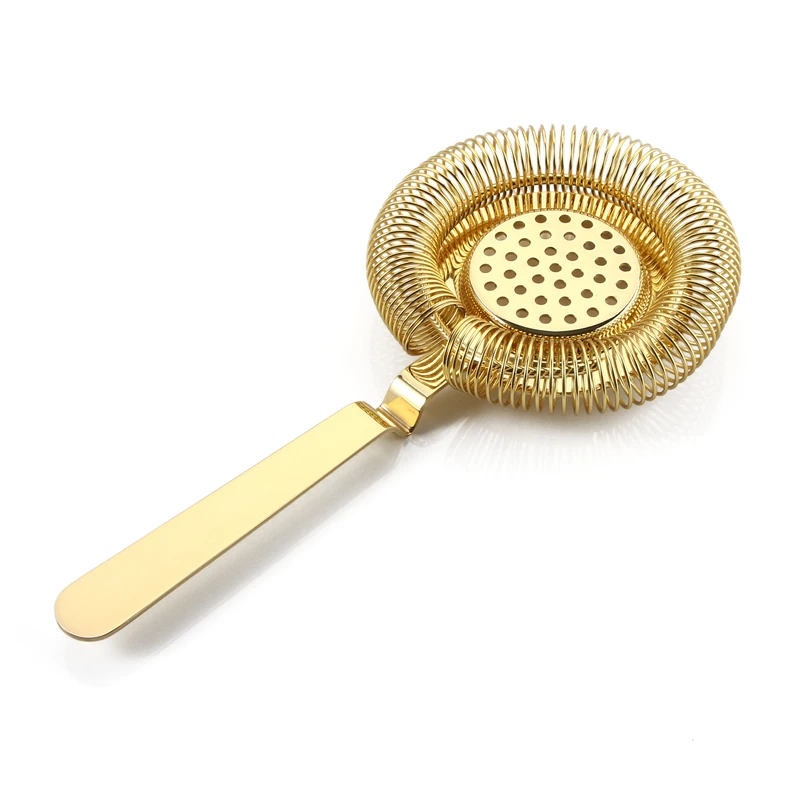 Premium Hawthorne bar Strainer in 18 8 (304) Stainless Steel, Golden