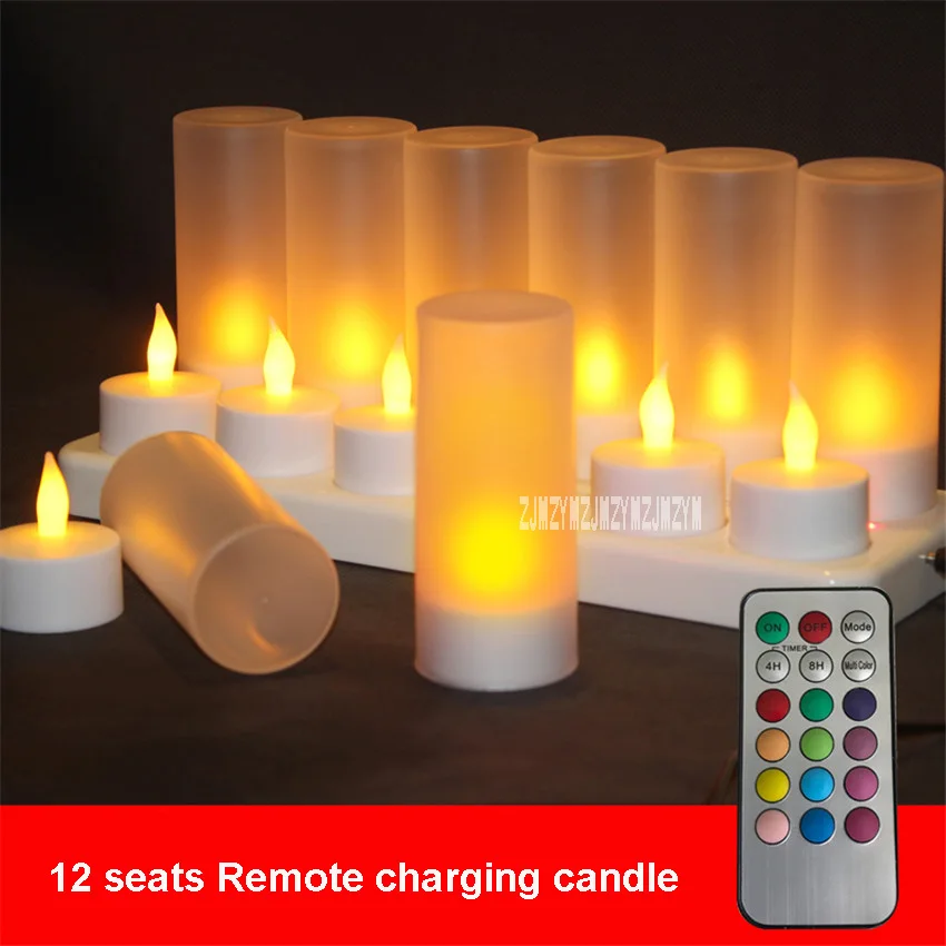 

Creative Bar Decorations Rechargeable Remote Control LED Electronic Candle Light Romantic Party Small Night Light , Set of 12