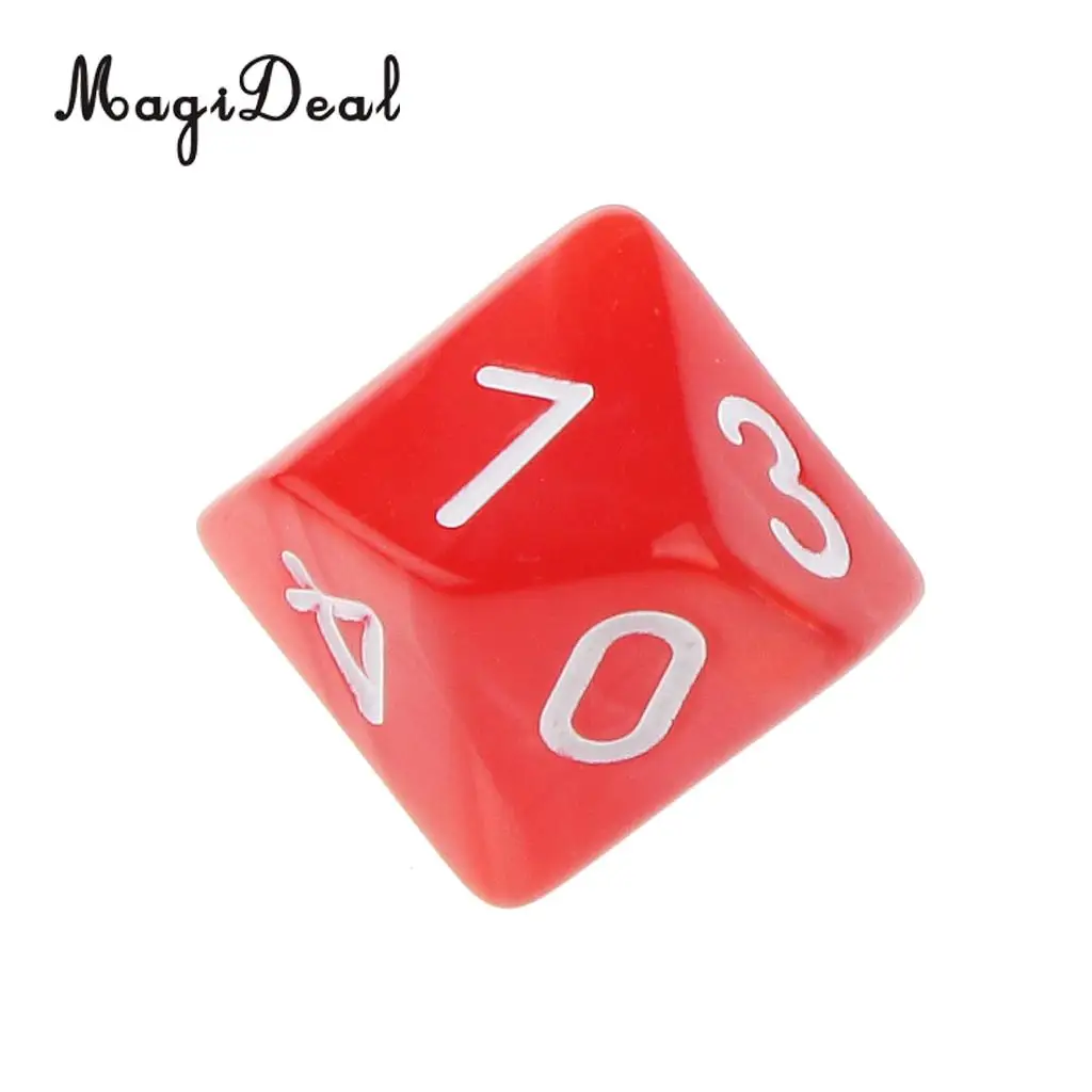 MagiDeal 10Pcs Acrylic Ten Sided Dices D10 for Friends Family Party Club Pub Bar Playing D&D RPG Games Funny Toys 22x22x22mm