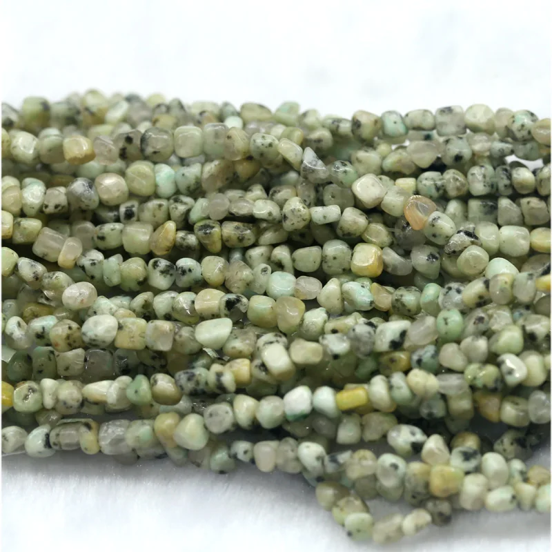 Скидка оптовая продажа натуральный зеленый Сезам jade Jasper Nugget бусины свободной