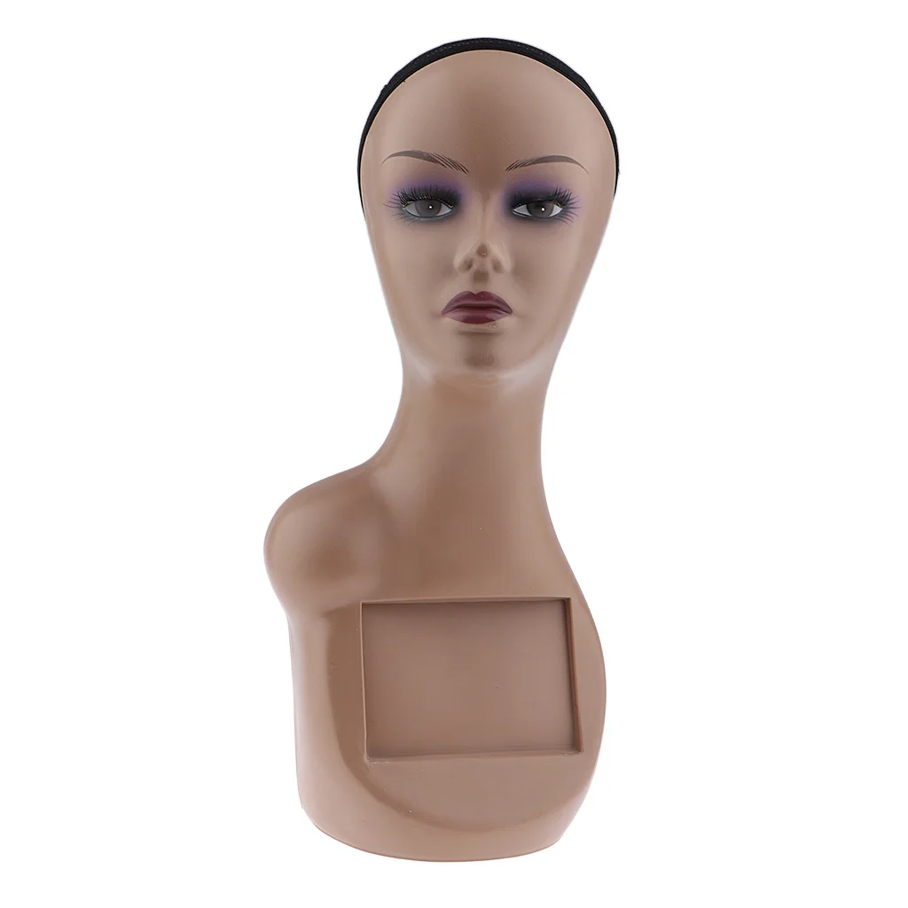 Female Mannequin Head Professional Cosmetology w/ Hole for Wig Hat Making, Display Hairpieces,Glasses, Caps,Necklace, Headwear