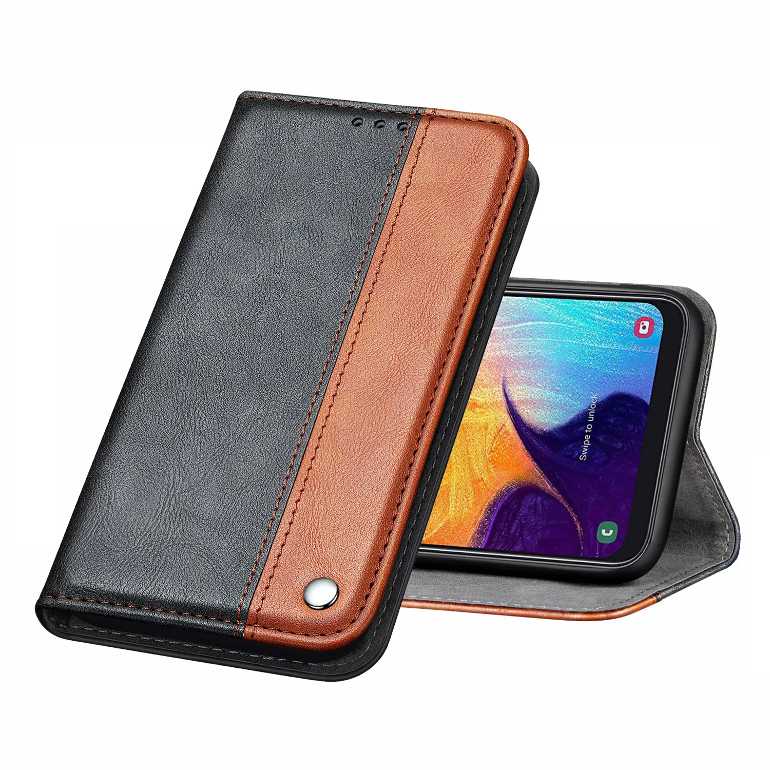 

Business For Samsung A50 Case Filp Stitching Leather Cases For Samsung Galaxy A70 A30 A20 A10 Wallet Protection Phone Cases