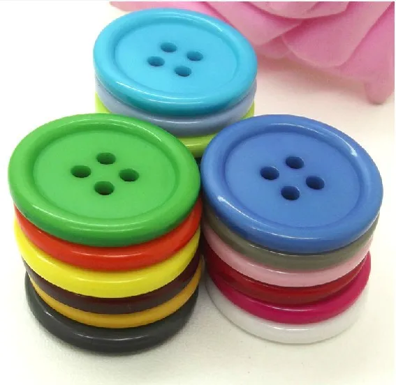 

Free shipping!Button clasp Four holes Resin Thin edge Colourful buttons DIY Accessories 20 color optional