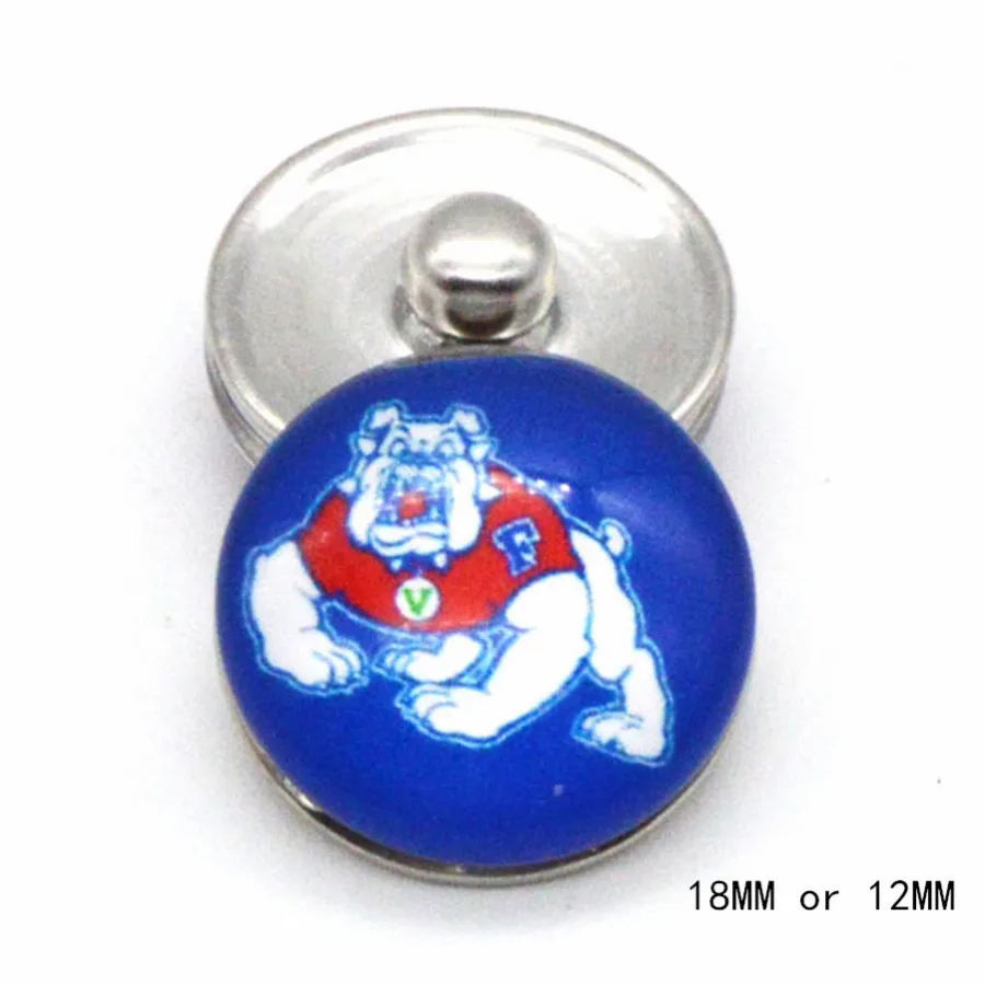 Gonzaga Bulldogs NCAA спортивные стеклянные кнопки 18 мм 12 подходящие защелки браслет и для