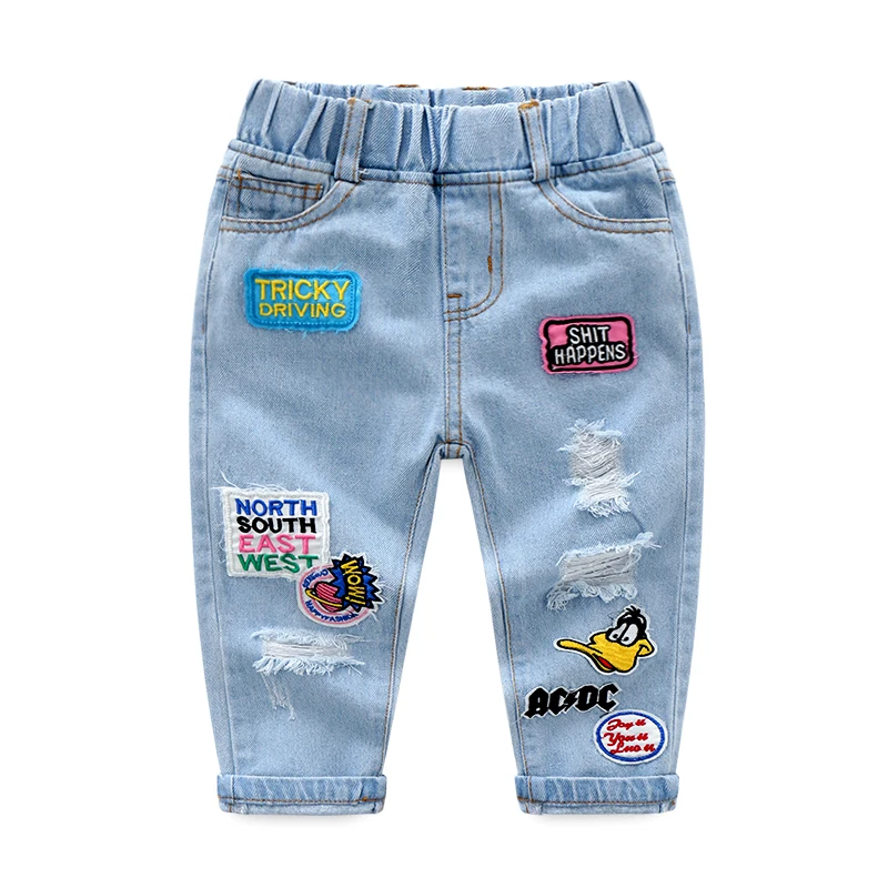 

2-7y children jeans casual 2018 spring &summer fashion boys denim pants girls hole style long kinderkleding jongens trousers