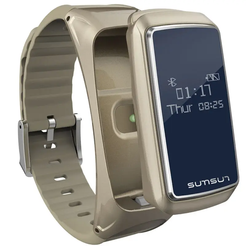 Мужские Женские SKB9 Bluetooth Смарт часы браслет сердечного ритма трекер Шагомер для samsung Galaxy S8 Plus S6 S7 Edge - Цвет: Золотой